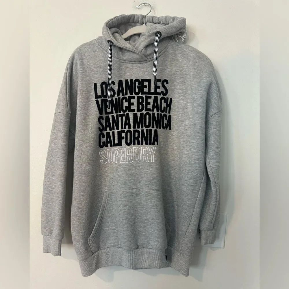 SuperDry Cotton Blend Hooded Gray Women’s Sweatshirt S